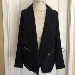 Black blazer with zipper pockets